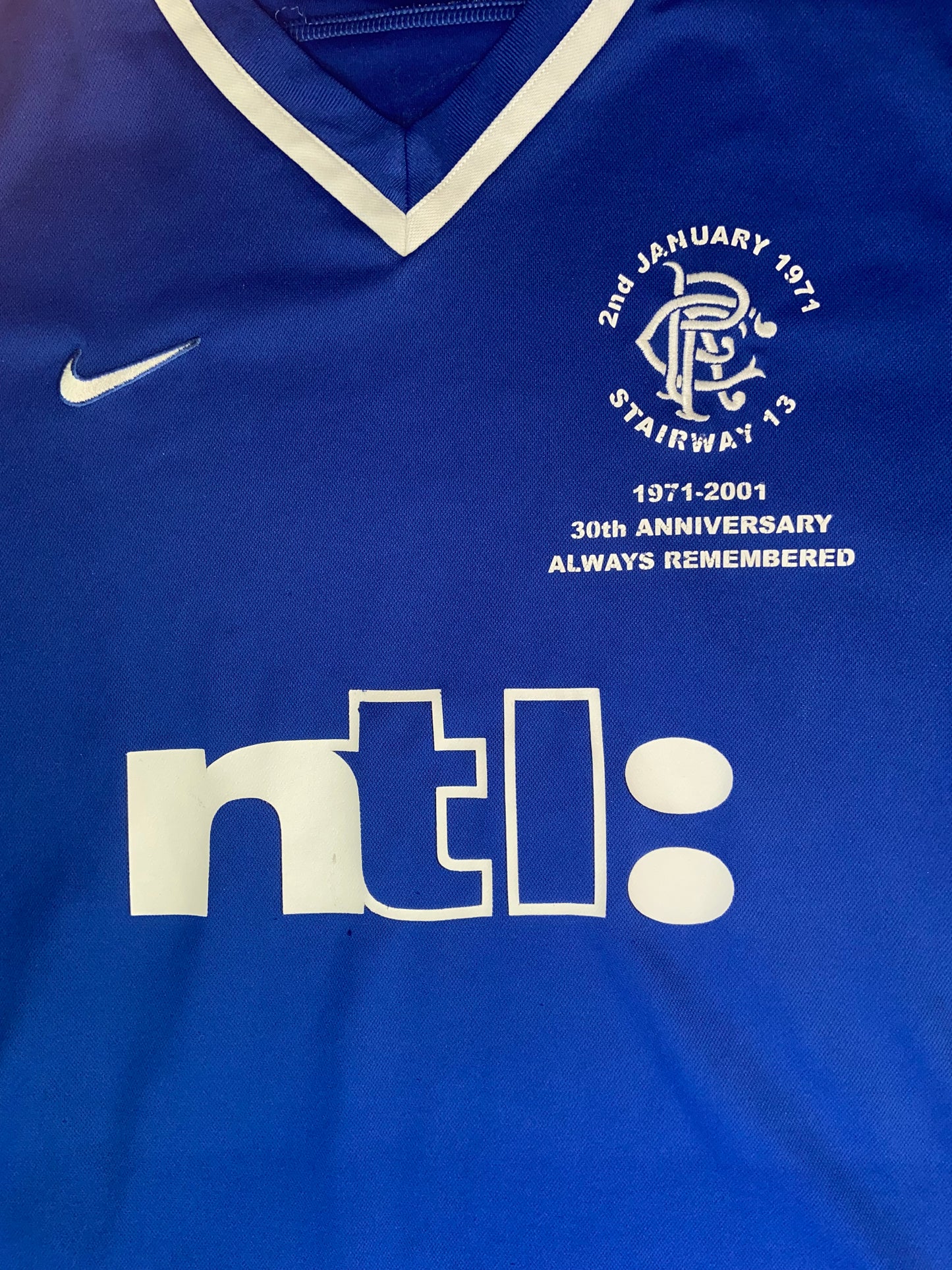Rangers Heimtrikot 2000/2001 (XL) mit Sonderflock