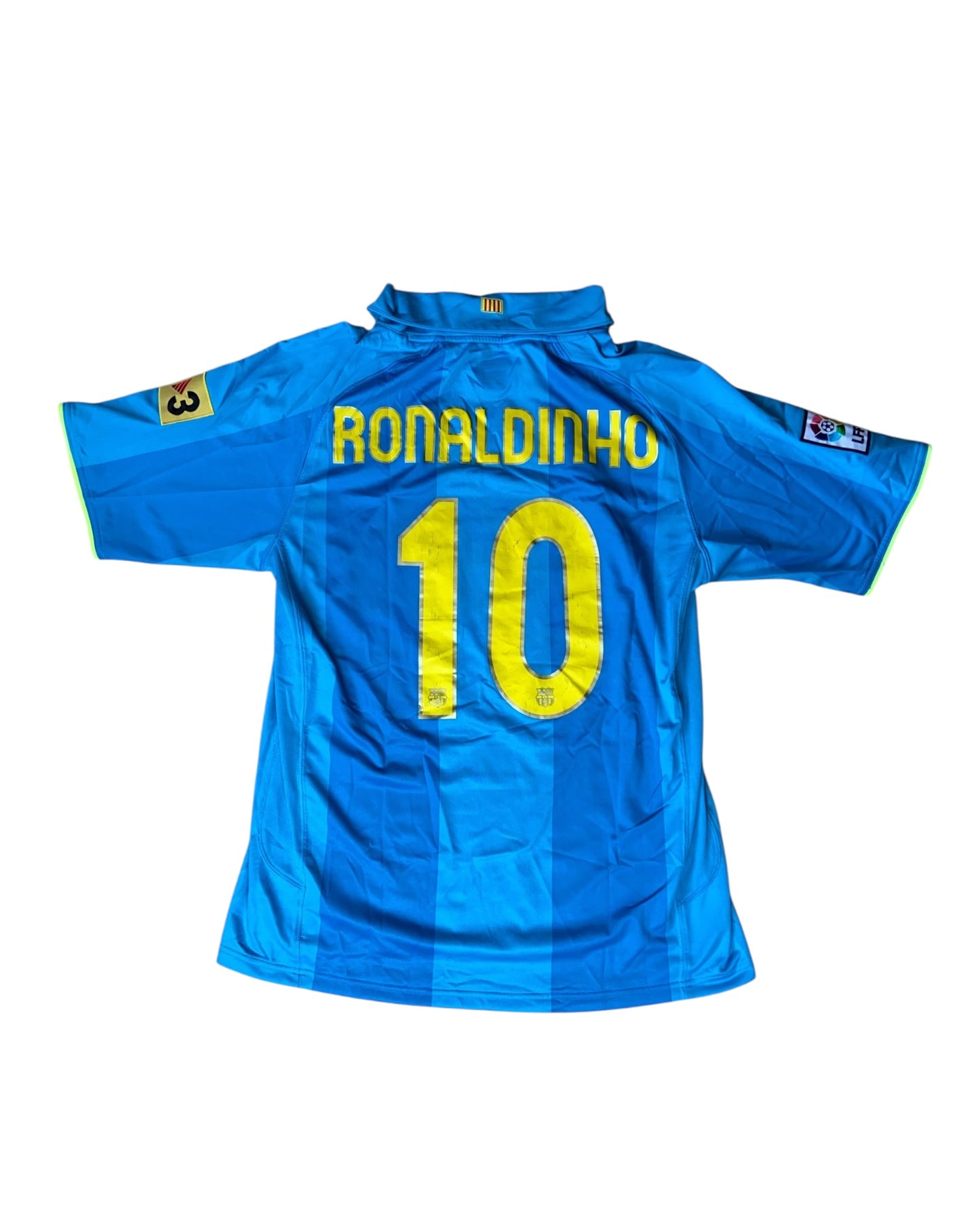 Ronaldinho, FC Barcelona Auswärtstrikot 2007/2008 (L) mit Hose